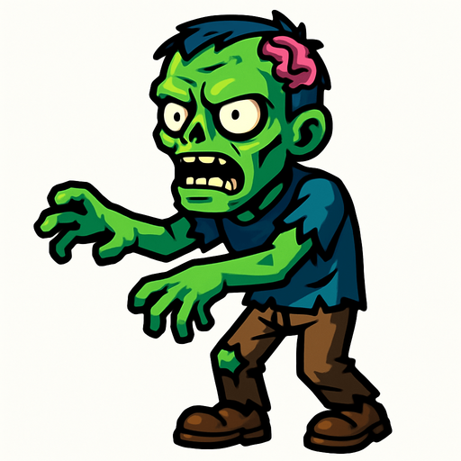 Zombie.
In-Game asset.  High contrast.  No shadows