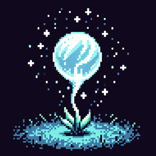 pixelart willowisp sprite ball.
black background