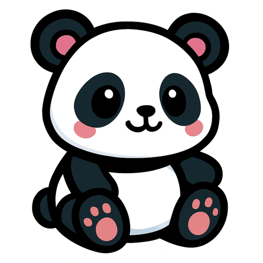 cute panda.
In-Game asset.  2d.  High contrast.  No shadows