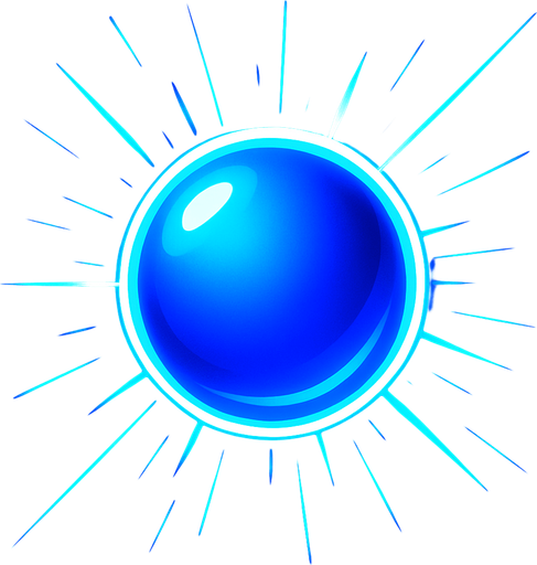 A Super Blue Laser Ball 2D.
In-Game asset.  2d.  High contrast.  No shadows