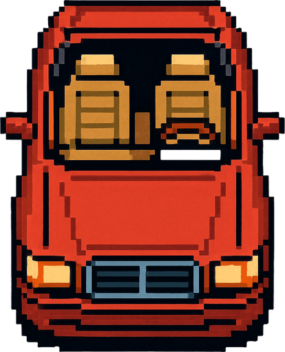 bird's eye view luxury convertible car.
In-Game asset.  2d.  High contrast.  No shadows. pixel art