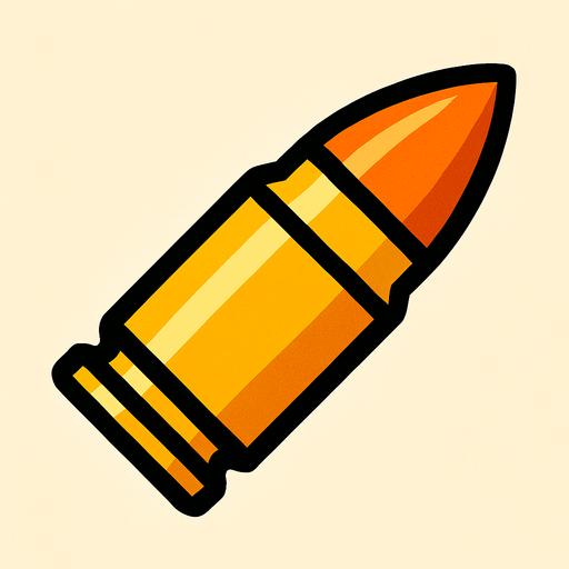 bullet.
In-Game asset.  2d.  High contrast.  No shadows