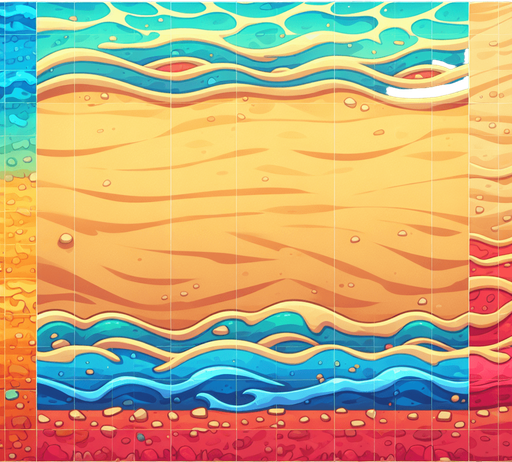 cartoon beach background. only the sand..
Single Game Texture. In-Game asset. 2d. Blank background. High contrast. No shadows.