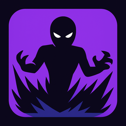 game skill logo, skill name is "shadow". no text. only image..
In-Game asset.  2d.  High contrast.  No shadows