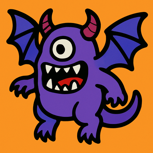 montruo volado.
In-Game asset.  2d.  High contrast.  No shadows