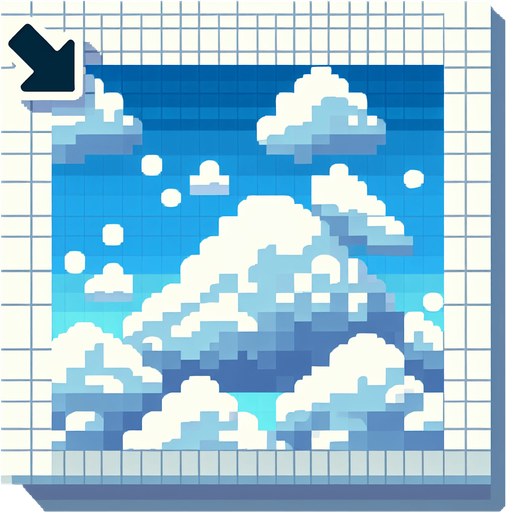 pixel art clouds.
Single Game Texture. In-Game asset. 2d. Blank background. High contrast. No shadows.
