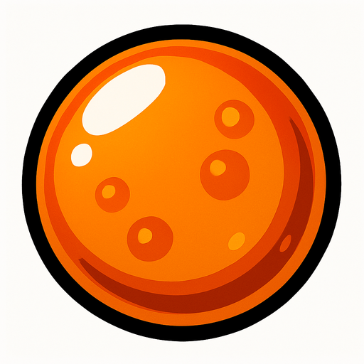 a orange water bubble.
In-Game asset.  2d.  High contrast.  No shadows