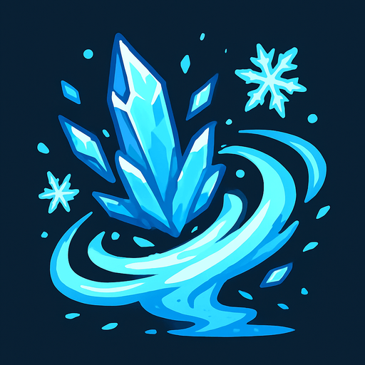 Ice magic effect.
In-Game asset.  2d.  High contrast.  No shadows