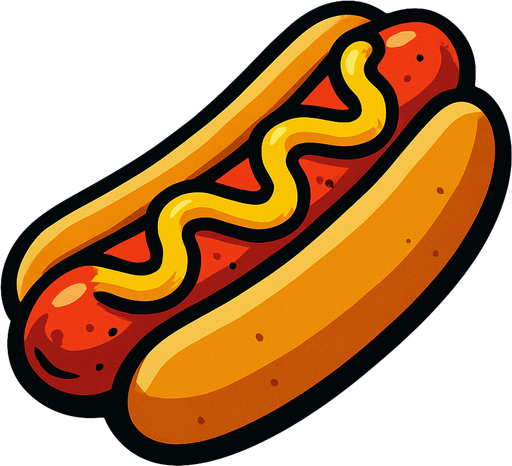 hot dog.
In-Game asset.  High contrast.  No shadows
