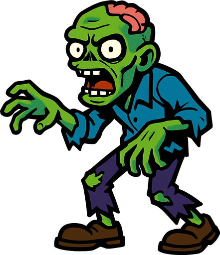 Zombie.
In-Game asset.  2d.  High contrast.  No shadows