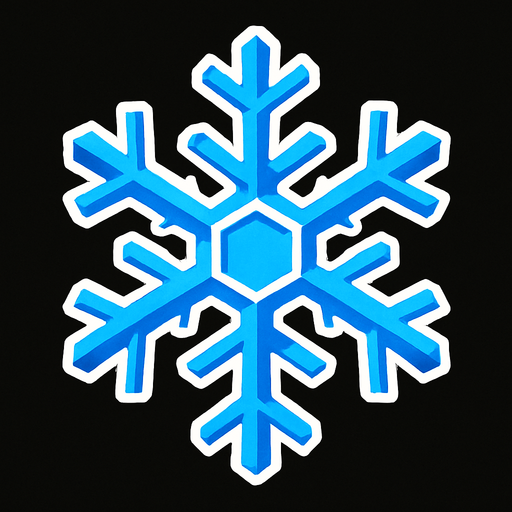 snow Flake top view.
In-Game asset.  2d.  High contrast.  No shadows