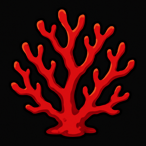 Coral rouge.
In-Game asset.  2d.  High contrast.  No shadows
