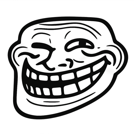 trol face no text one cracter.
In-Game asset.  2d.  High contrast.  No shadows