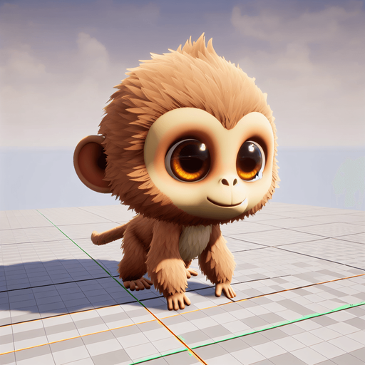 Monkey full body animation unreal engine seen from the side very cute
In-Game asset. 3d. Blank background. High contrast. No shadows