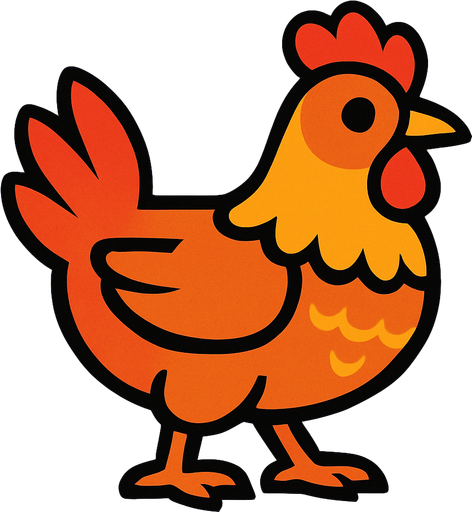 chicken.
In-Game asset.  2d.  High contrast.  No shadows