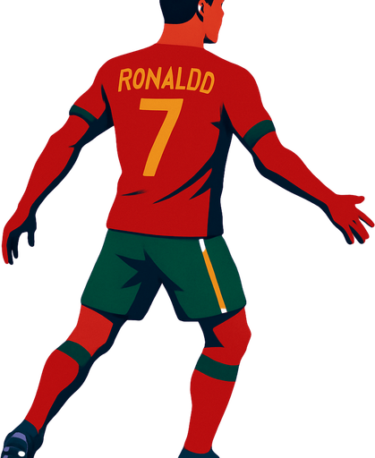 full body ronnaldo.
In-Game asset.  2d.  High contrast.  No shadows. top olmasın. turned away. no ball