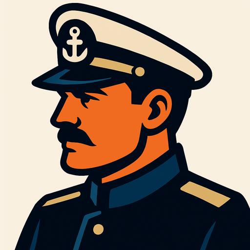 warship commander head looking left in game asset.
In-Game asset.  2d.  High contrast.  No shadows