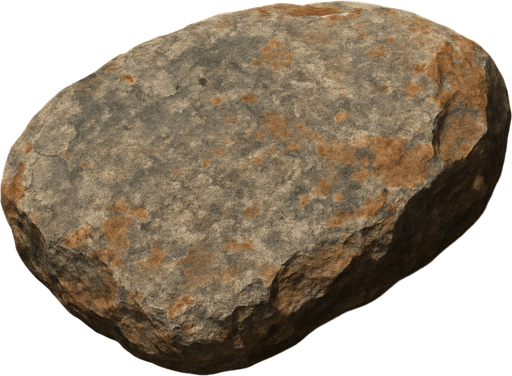 Pedrada, algo realista.
In-Game asset.  2d.  High contrast.  No shadows