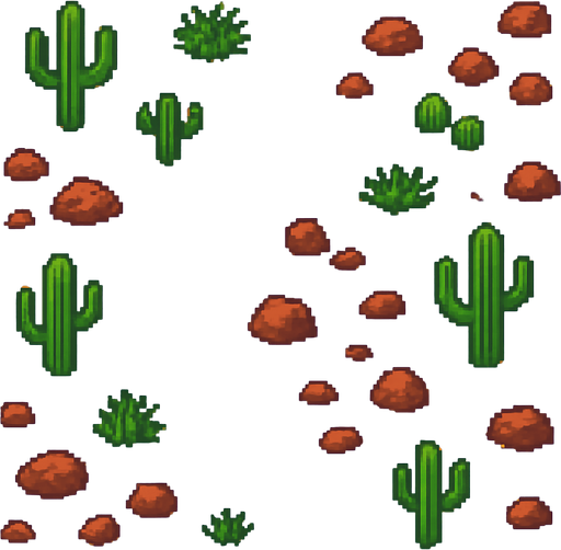 a background top down game pixel art desert.
In-Game asset.  2d.  High contrast.  No shadows