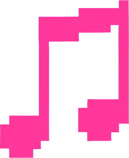 Onaltılık nota 2d pixel art.
In-Game asset.  2d.  High contrast.  No shadows