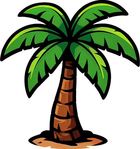 palm tree.
In-Game asset.  2d.  High contrast.  No shadows