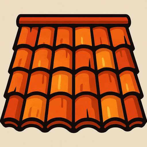 tejado.
In-Game asset.  2d.  High contrast.  No shadows