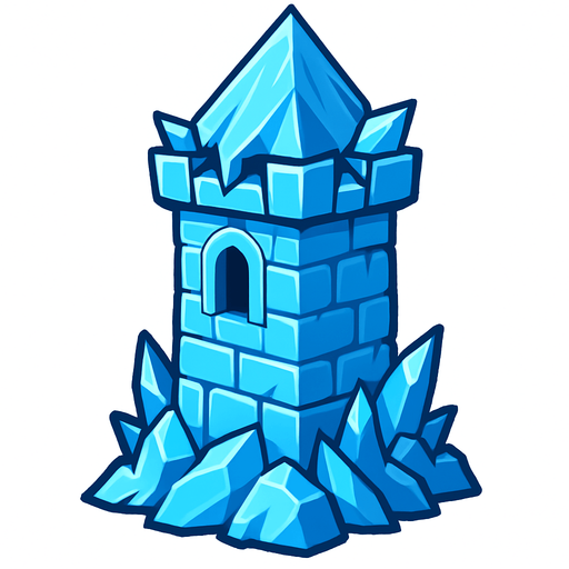 Ice tower.
In-Game asset.  2d.  High contrast.  No shadows