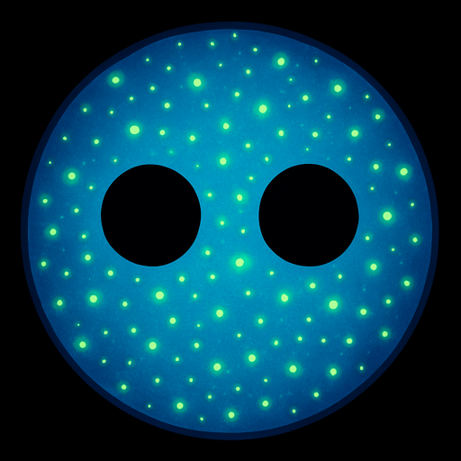 mavi renkli fakat gözleri hariç vücudunda birsürü yeşil yeşil ışıklar var