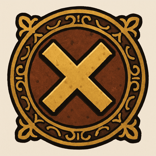 medieval X close button.
In-Game asset.  2d.  High contrast.  No shadows