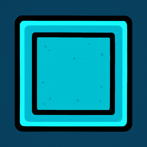 Cyan Block.
In-Game asset.  2d.  High contrast.  No shadows
