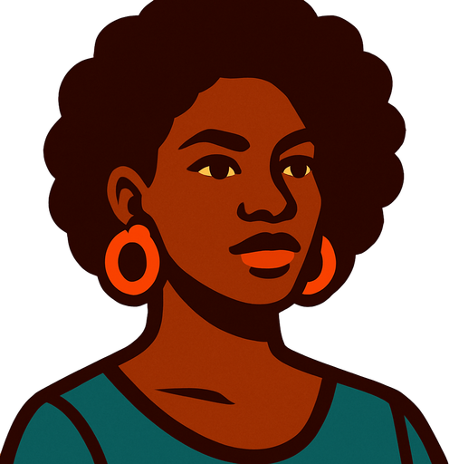 Femme de couleur.
In-Game asset.  2d.  High contrast.  No shadows