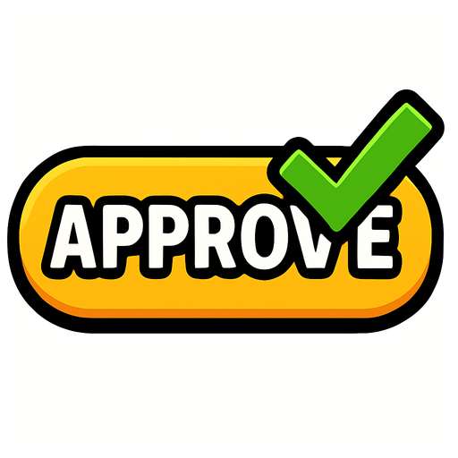 approve button.
In-Game asset.  2d.  High contrast.  No shadows