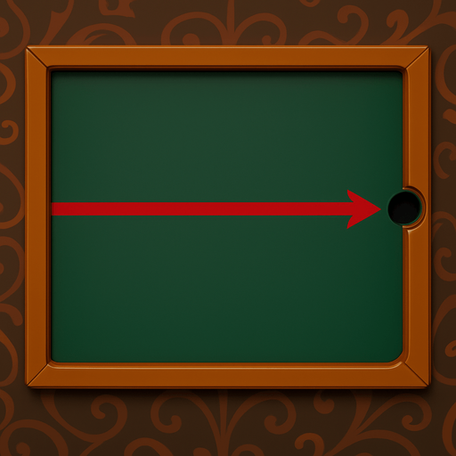 Change the center bumper on the table into a red line that’s painted on the table, like a casino table, that ends in an arrow on the right hand side. At the end of the arrow put a pocket on the side railing like a pool table.