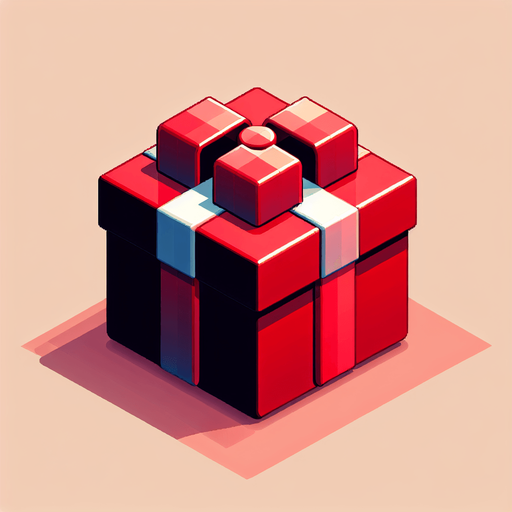 A big red christmas gift, isometric view Single Game Texture. In-Game asset. 2d. Blank background. High contrast. No shadows.