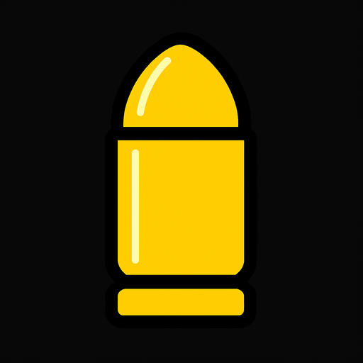 yellow bullet icon.
In-Game asset.  2d.  High contrast.  No shadows