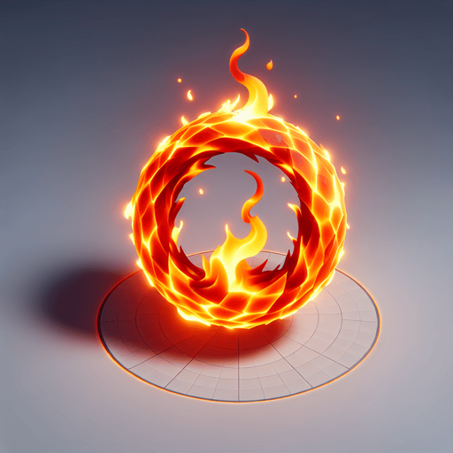 Fire circle 
Single Game Texture. In-Game asset. 3d. Blank background. High contrast. No shadows.