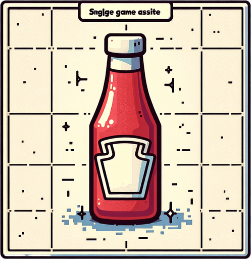make a ketchup bottle.
Single Game Texture. In-Game asset. 2d. Blank background. High contrast. No shadows.