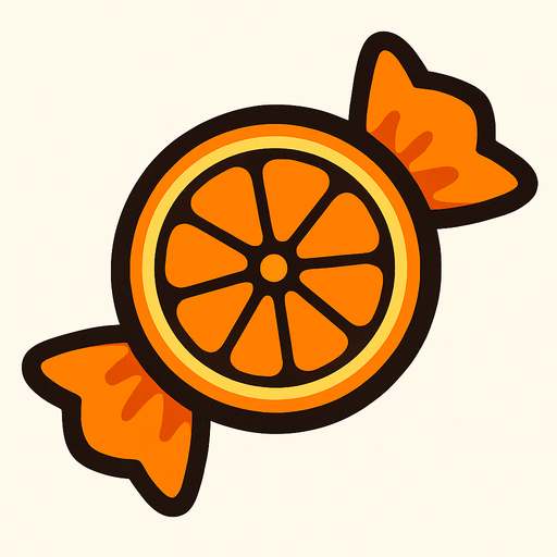 candy orange.
In-Game asset.  2d.  High contrast.  No shadows