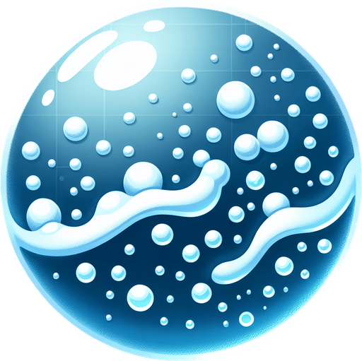 white water bubble.
Single Game Texture.  In-Game asset.  2d.  Blank background.  High contrast.  No shadows