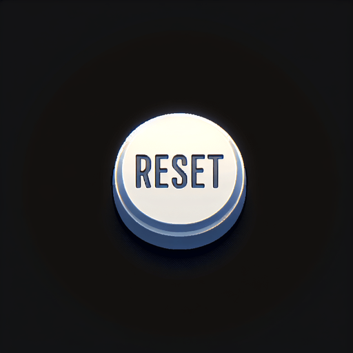 a button saying 'reset'.
In-Game asset. 2d. Blank background. High contrast.