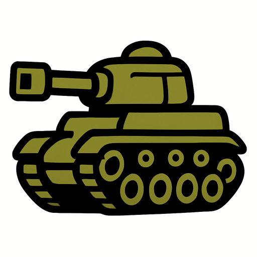 Let the tank face left.
In-Game asset.  2d.  High contrast.  No shadows