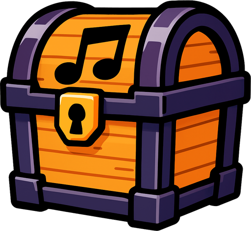 musicChest.
In-Game asset.  2d.  High contrast.  No shadows