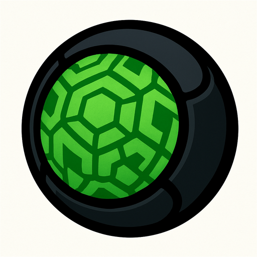 PATTERNED GREEN BALL WITH BLACK COVER AROUND.
In-Game asset.  2d.  High contrast.  No shadows