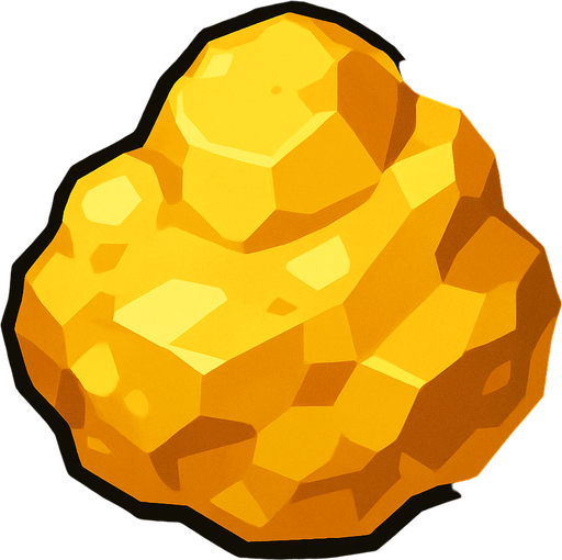 gold nugget.
In-Game asset.  2d.  High contrast.  No shadows