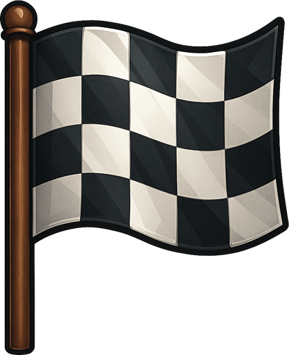 Bitiş bayrağı, yazısız, 3d, gerçekçi.
In-Game asset.  2d.  High contrast.  No shadows