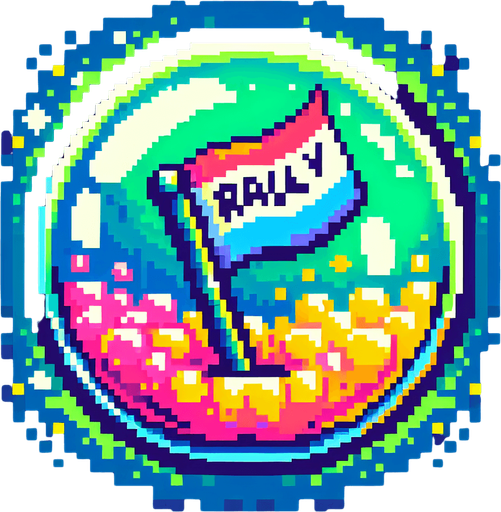 pixel art bubble with a rally flag in neon color...
Single Game Texture. In-Game asset. 2d. Blank background. High contrast. No shadows.