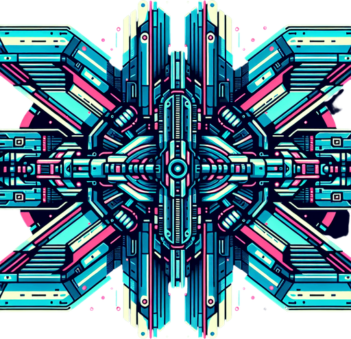 double sided space ship. symetrical.
Single Game Texture.  In-Game asset.  2d.  Blank background.  High contrast.  No shadows, color, neon