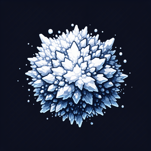 Sparse Ice particle. Single Game Texture. In-Game asset. 2d. black background. High contrast. No shadows.