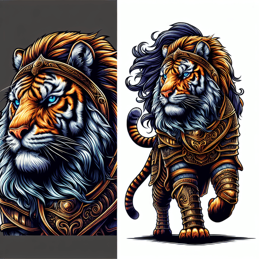 Great warrior tiger.
Single Game Texture. In-Game asset. 2d. Blank background. High contrast. No shadows.