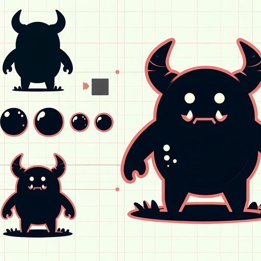 monster.
Single Game Texture. In-Game asset. 2d. Blank background. High contrast. No shadows.